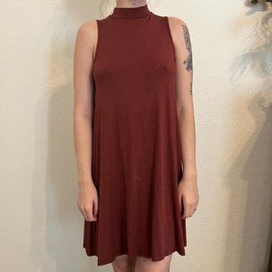 Mock Neck Swing Dress